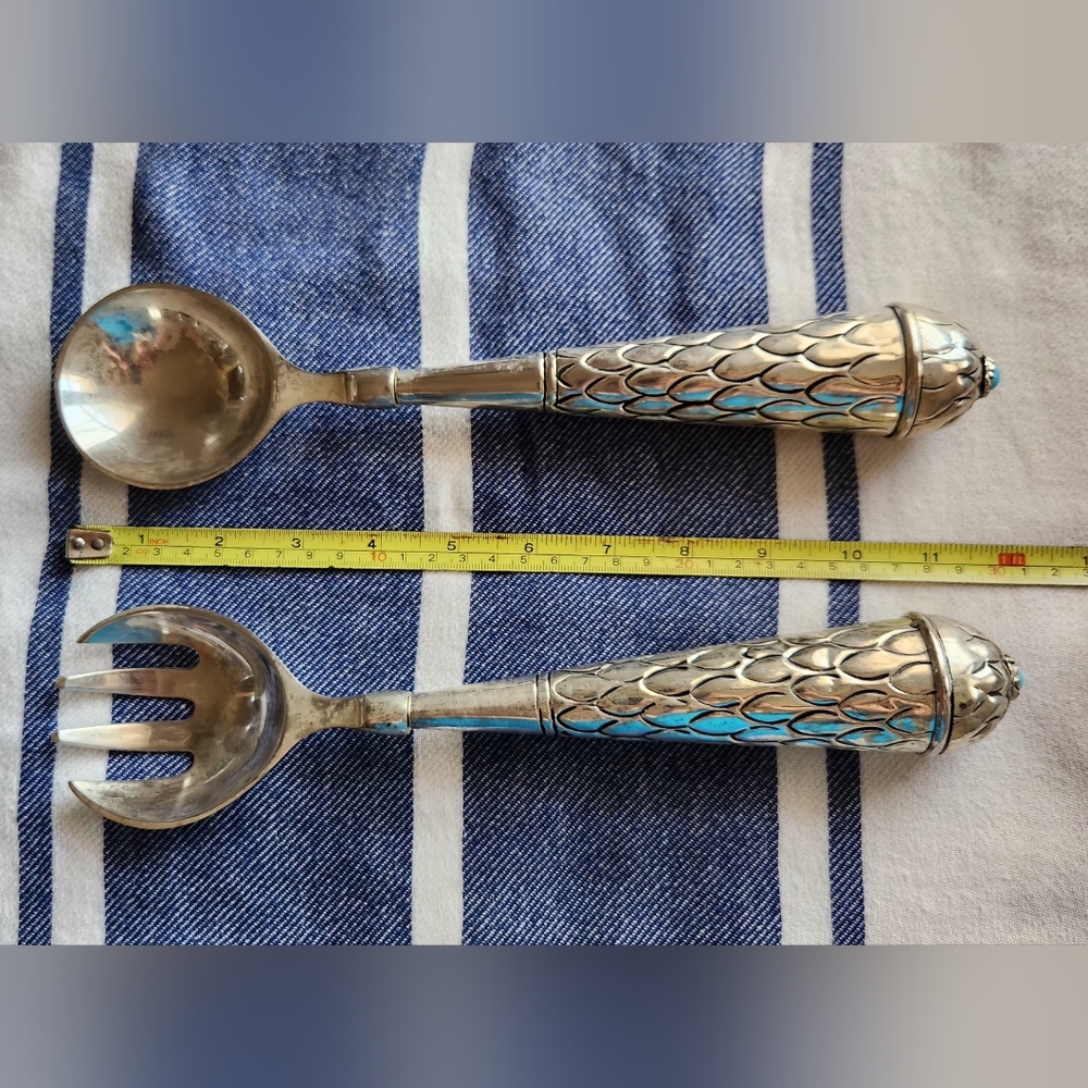 Silver Salad Serving Set - Picture 4 of 6